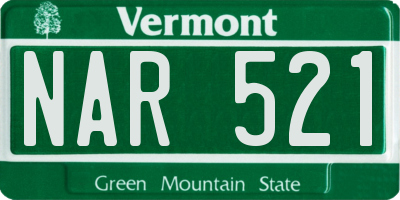 VT license plate NAR521