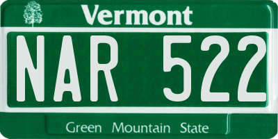 VT license plate NAR522