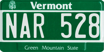 VT license plate NAR528