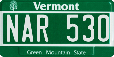 VT license plate NAR530