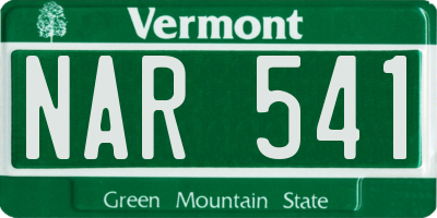 VT license plate NAR541