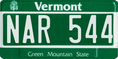 VT license plate NAR544