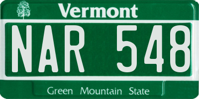 VT license plate NAR548