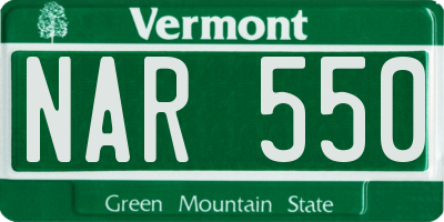 VT license plate NAR550