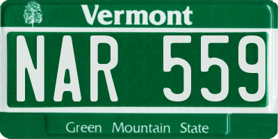 VT license plate NAR559