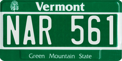 VT license plate NAR561