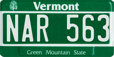 VT license plate NAR563
