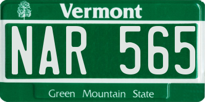 VT license plate NAR565