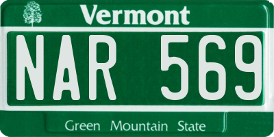 VT license plate NAR569