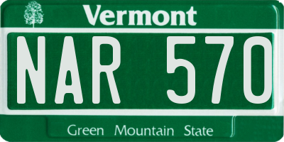 VT license plate NAR570