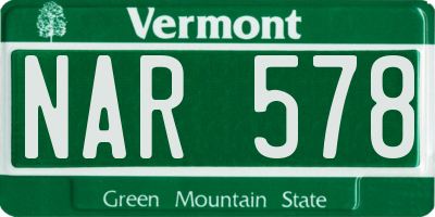 VT license plate NAR578