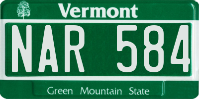 VT license plate NAR584