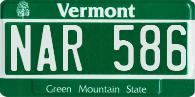 VT license plate NAR586