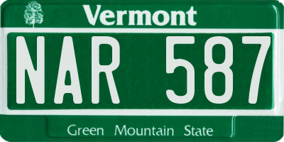 VT license plate NAR587