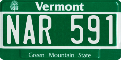 VT license plate NAR591