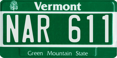 VT license plate NAR611