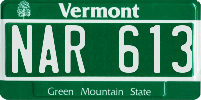 VT license plate NAR613