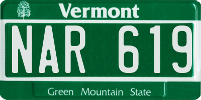 VT license plate NAR619