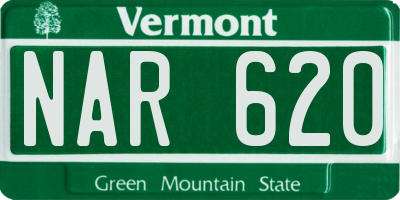 VT license plate NAR620