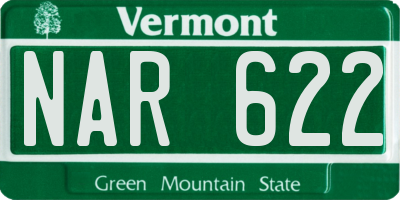 VT license plate NAR622