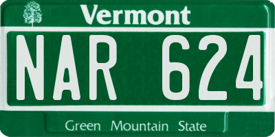 VT license plate NAR624
