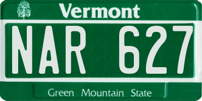 VT license plate NAR627