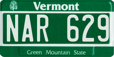 VT license plate NAR629