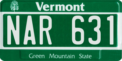 VT license plate NAR631