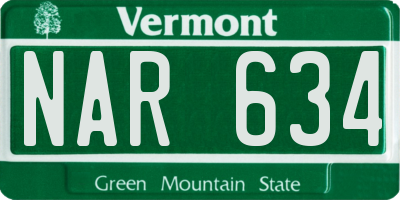 VT license plate NAR634