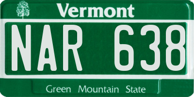 VT license plate NAR638