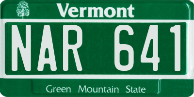 VT license plate NAR641