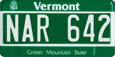 VT license plate NAR642