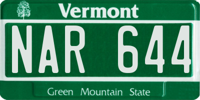 VT license plate NAR644