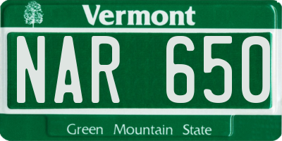 VT license plate NAR650
