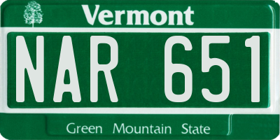 VT license plate NAR651