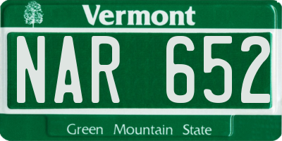 VT license plate NAR652