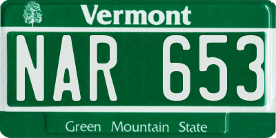 VT license plate NAR653