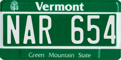 VT license plate NAR654