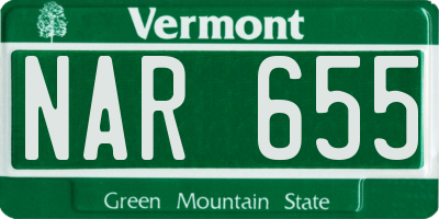 VT license plate NAR655