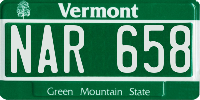 VT license plate NAR658