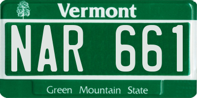 VT license plate NAR661