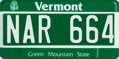 VT license plate NAR664