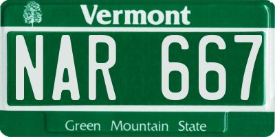 VT license plate NAR667