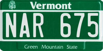 VT license plate NAR675