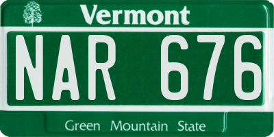 VT license plate NAR676