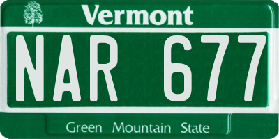 VT license plate NAR677