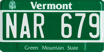 VT license plate NAR679