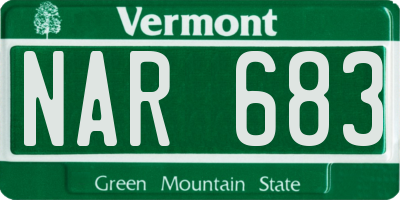 VT license plate NAR683