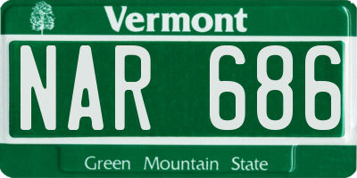 VT license plate NAR686
