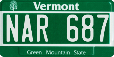VT license plate NAR687